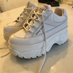 Platform Sneakers 90s 'Sporty White Leather' Shoes